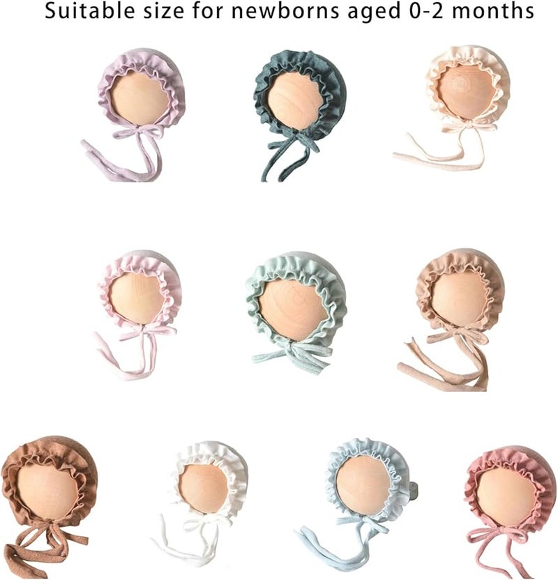 Light Green Baby Photography Hat Soft Spandex Lace Rope Tied Newborn Photoshoot - Image 4